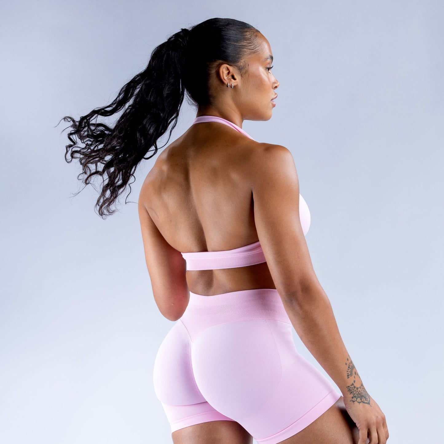 Sculpt Halter Neck Sports Bra - Bare Rose